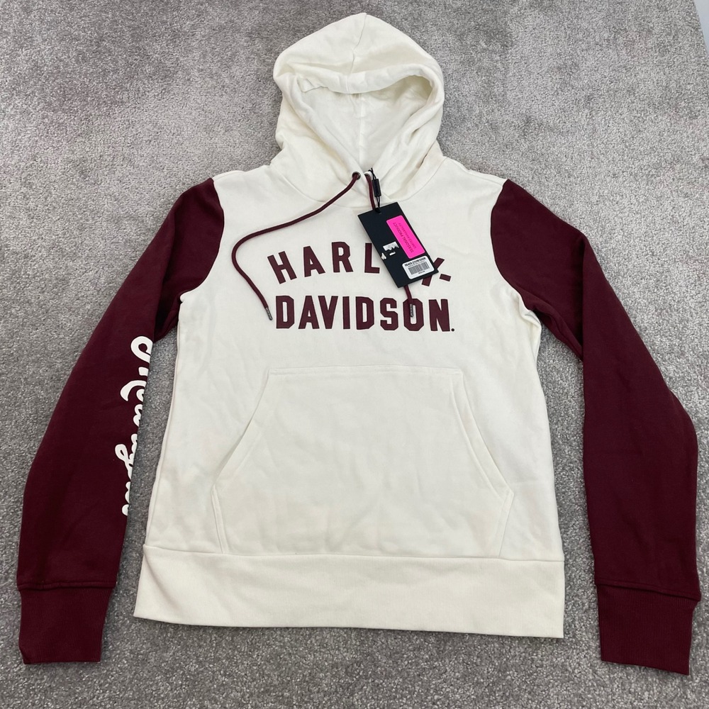 Harley Davidson Hoodie Womens Medium Biker Streetwear Colorblock NWT - Picture 2 of 11